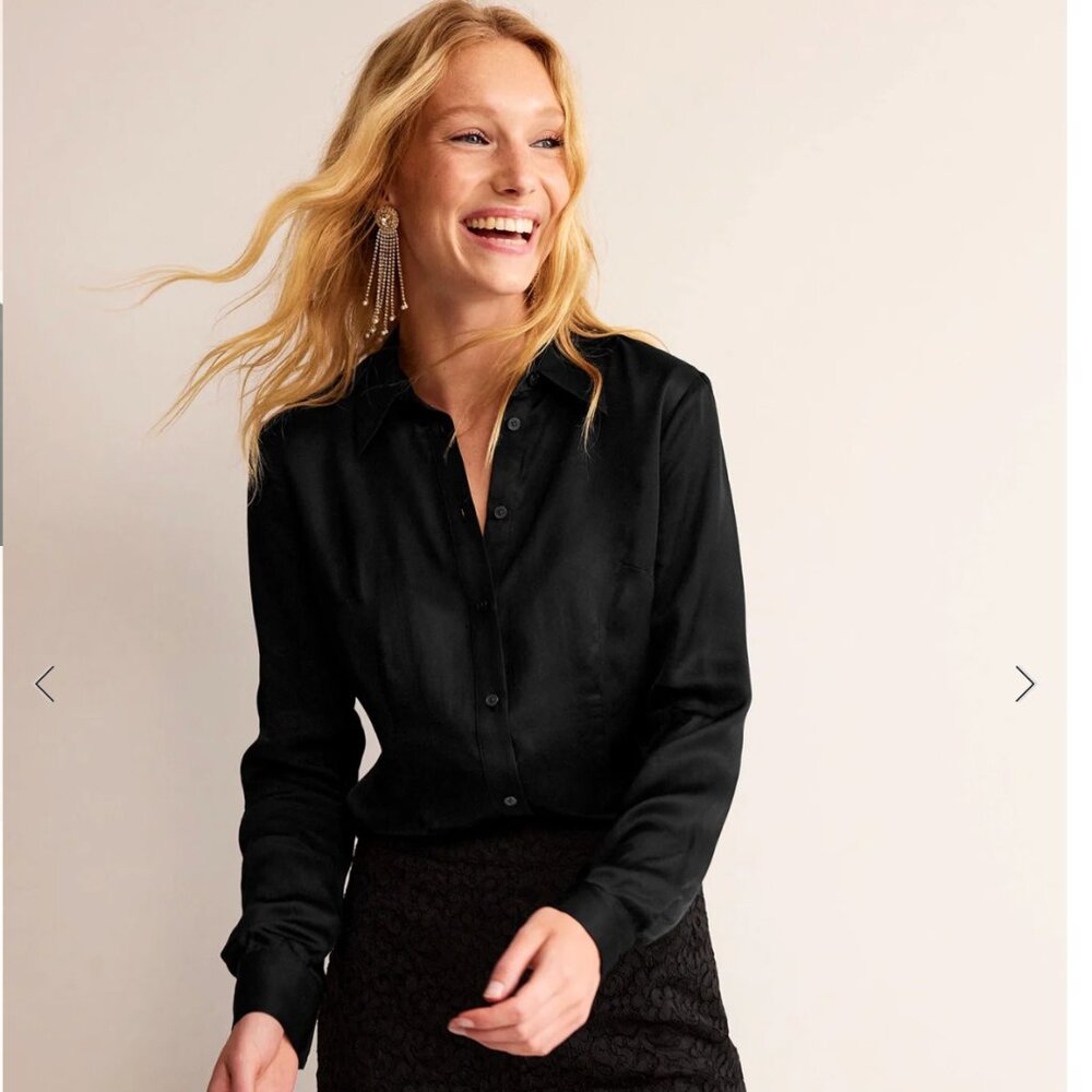 Boden Saskia Satin Shirt Black 4